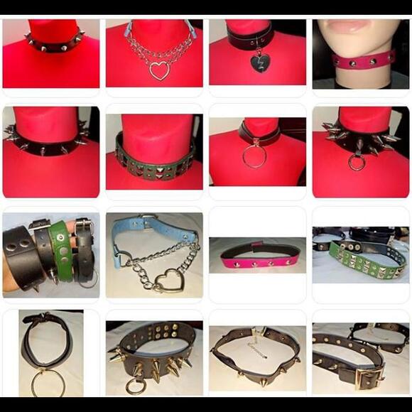 8 Chokers Necklaces Spiked Collars Gothic Punk Jewelry ! - Picture 13 of 13